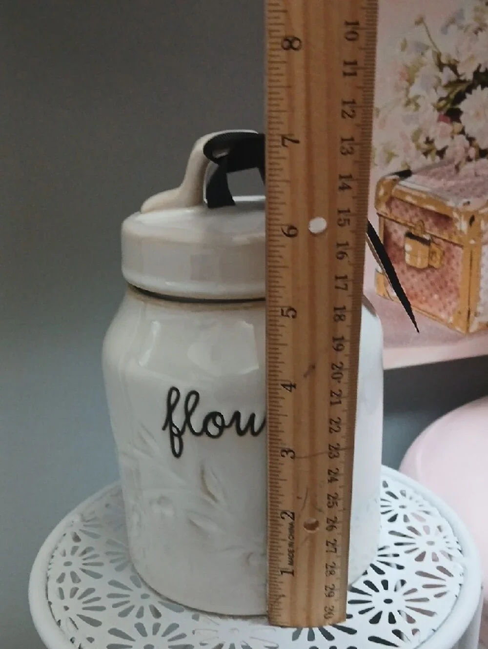 New!! Rae Dunn Cream Ceramic FLOUR Canister NWT